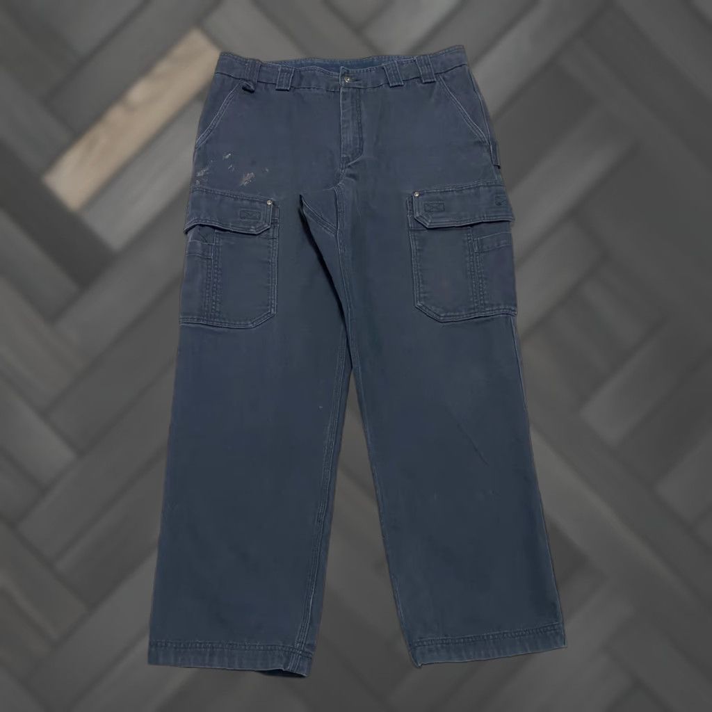 CO Duluth Cargo Pants Men's 36×32 Blue Workwear Canvas 100 % cotton Cargo Straight Pockets Workwear Mens 90s? Size US 36 / EU 52 - 1 Thumbnail