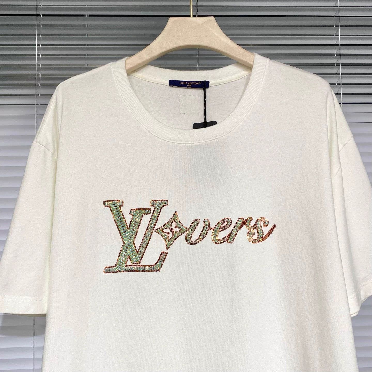Louis Vuitton LV x Pharrell Sequin Beaded Monogram T-Shirt White 5L Size US XXL / EU 58 / 5 - 3 Thumbnail