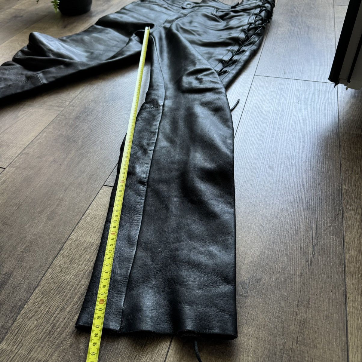 Genuine Leather × Harley Davidson × Vintage Crazy Heavyweight Leather Lace Up Motorcycle Pants Vintage Size US 37 - 15 Thumbnail