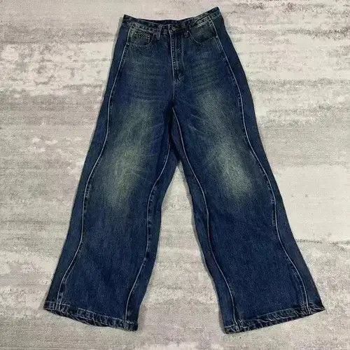 VIBE Vintage Hip Hop Harajuku Cowboy Wavy Pants Jeans y2k 90’s Size US 32 / EU 48 - 1 Thumbnail