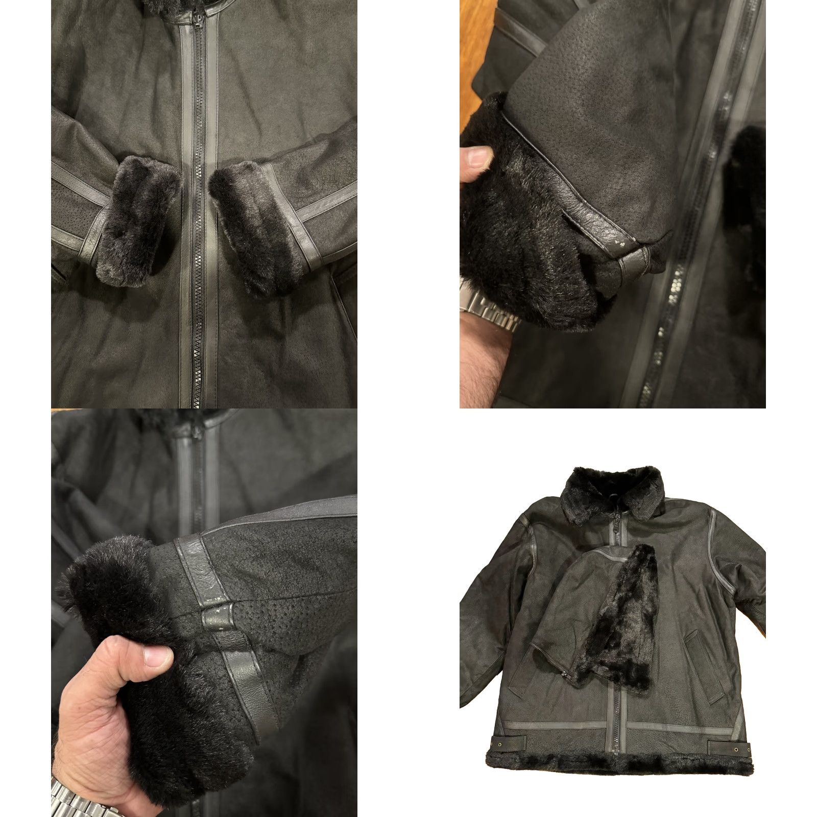 Vintage VINTAGE Protocol USAF G-8 Leather Flight Bomber Jacket Black Med Mens M Full Zip Shearling Panc Pan United Flyer's Size US M / EU 48-50 / 2 - 10 Thumbnail