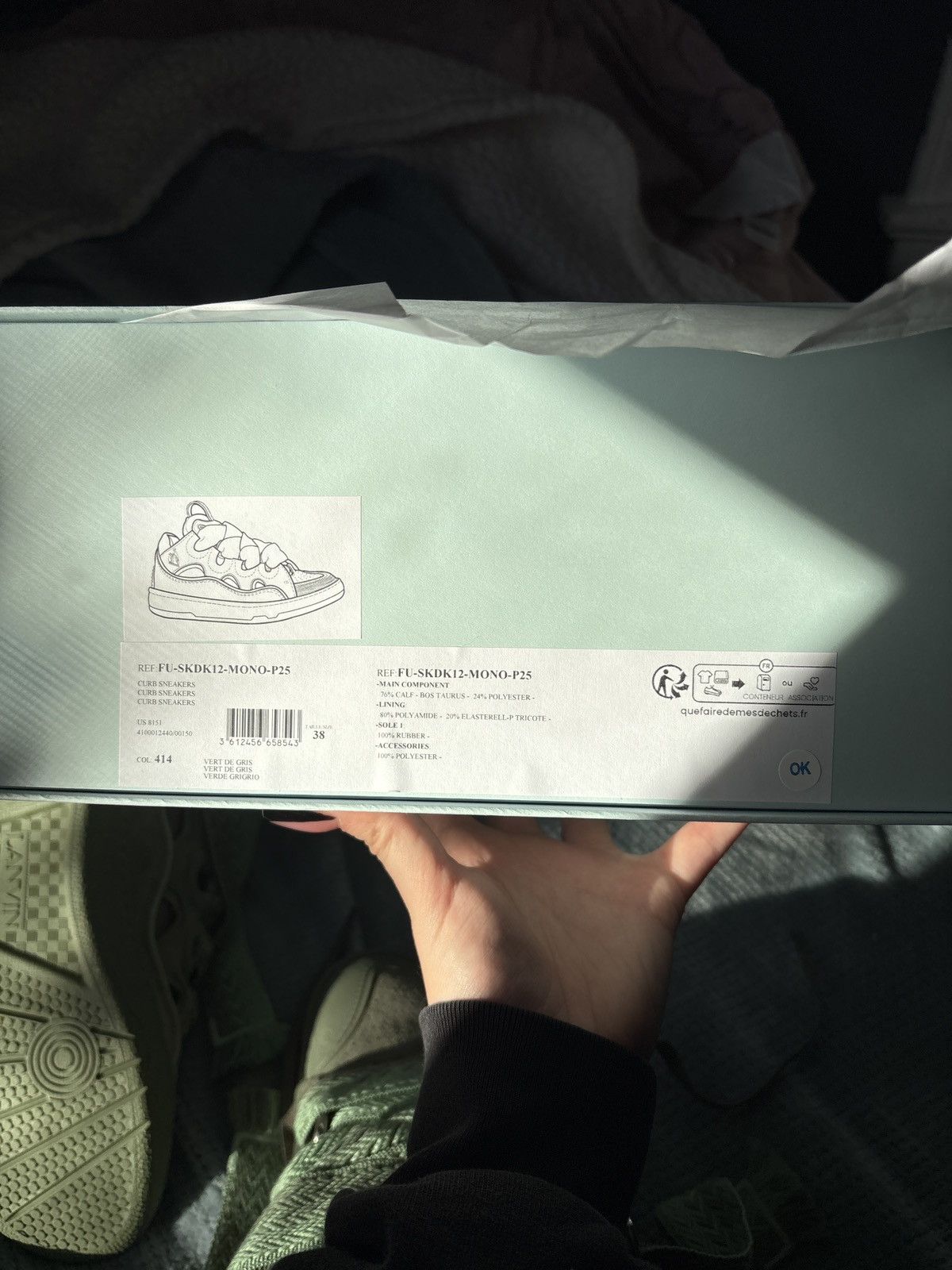 Lanvin Lanvin Women’s Curb Sneaker Vert de Gris Size US 7.5 / IT 37.5 - 8 Thumbnail