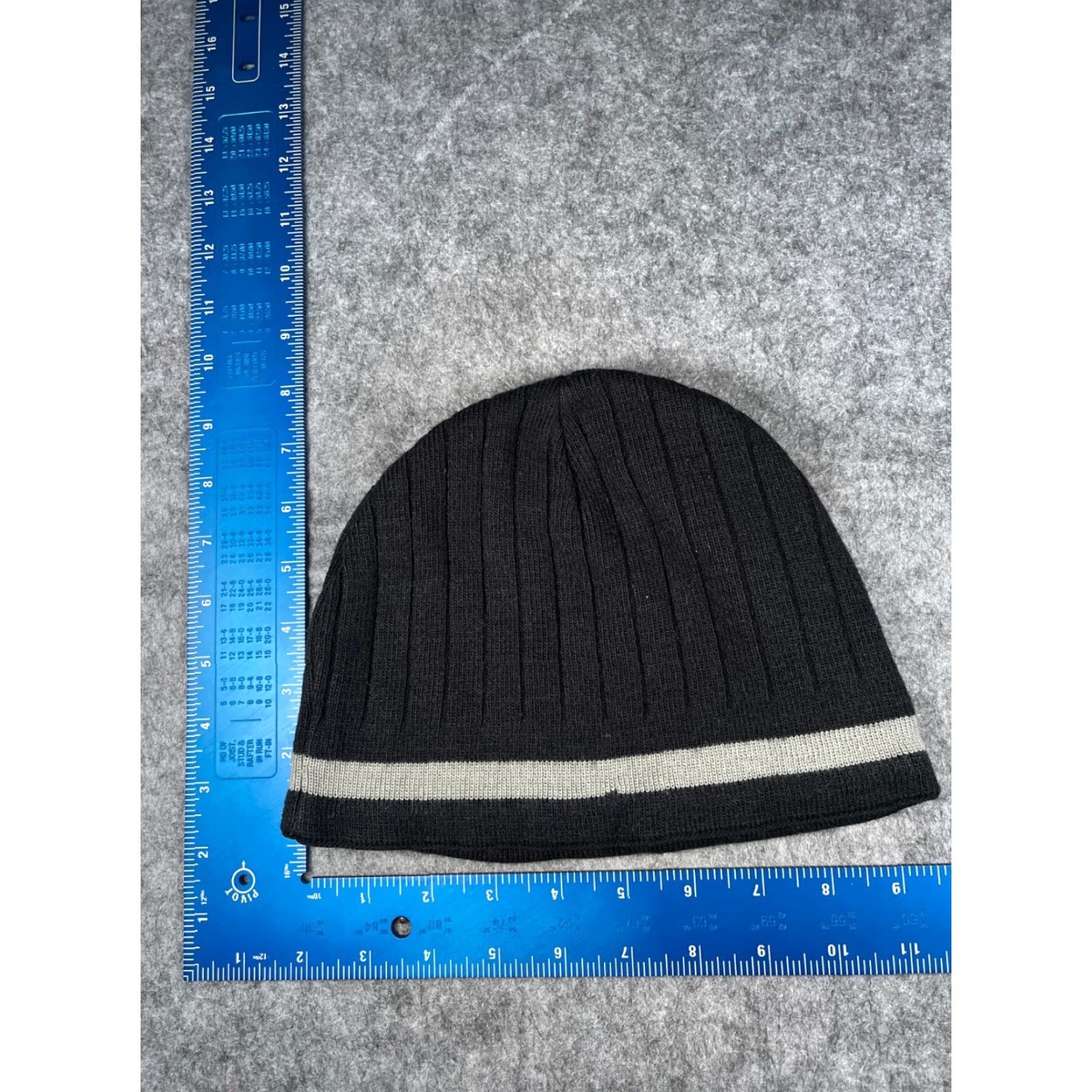 Vintage Beanie Beanie Adult One Size Black Gray Knit Acrylic Polyester Lined Ski Hat/Cap Casual Outdoor Winter Mens Women Girls Boys Size ONE SIZE - 3 Thumbnail