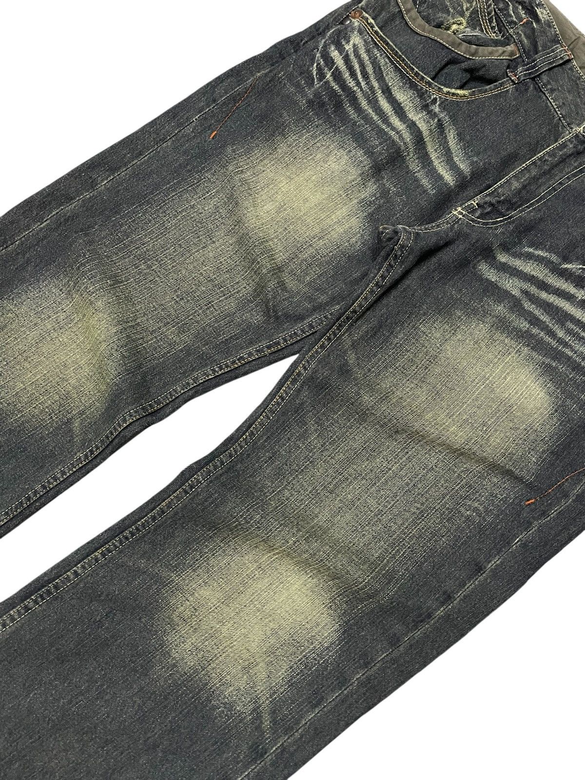 Hysteric Glamour × Roots Root Three Japan Muddy Green Flare Embroidered Native Jeans Size US 34 / EU 50 - 4 Thumbnail