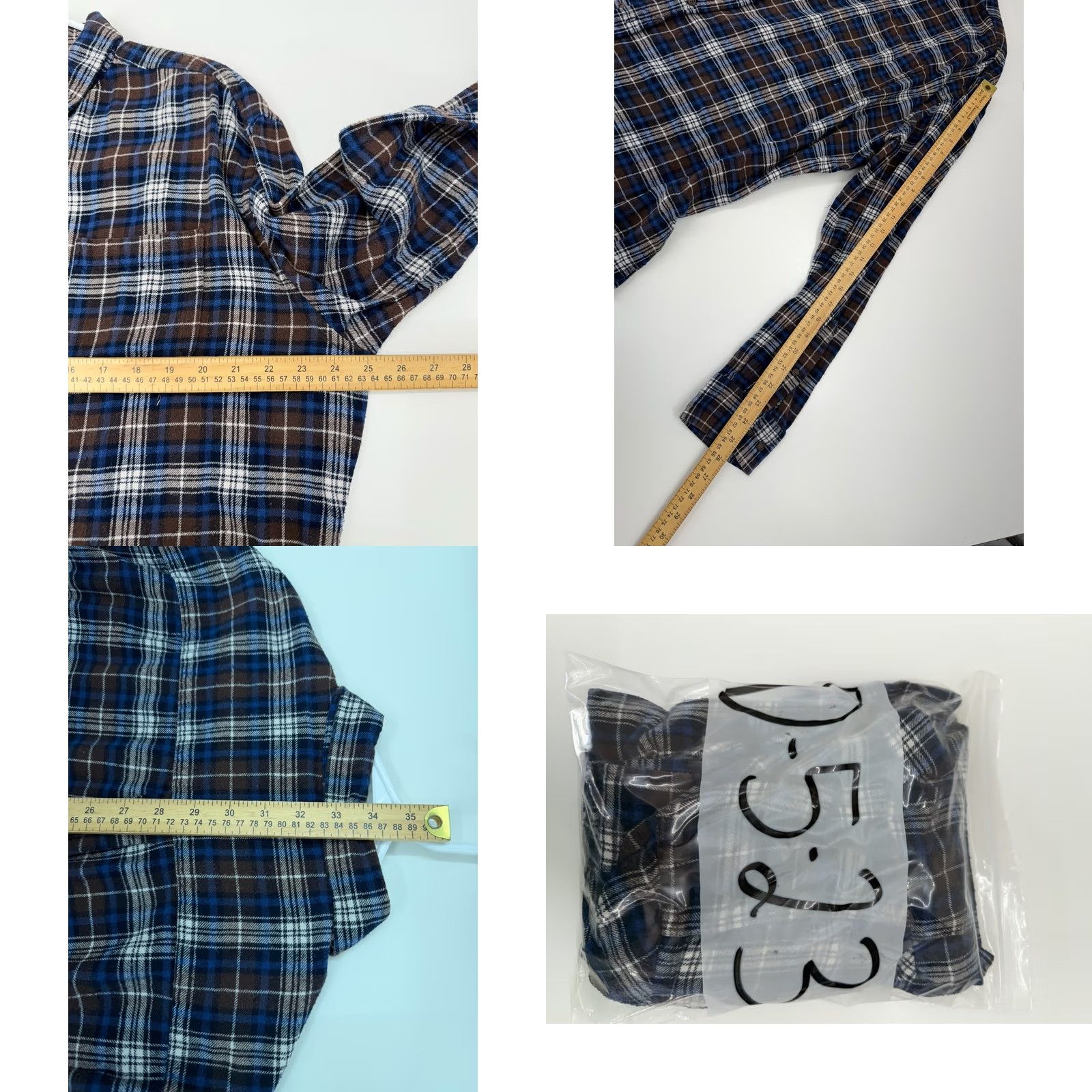 Croft & Barrow Croft & Barrow Mens Flannel Shirt XL Blue Plaid Long Sleeve Button-Up Shirt Size US XL / EU 56 / 4 - 8 Thumbnail