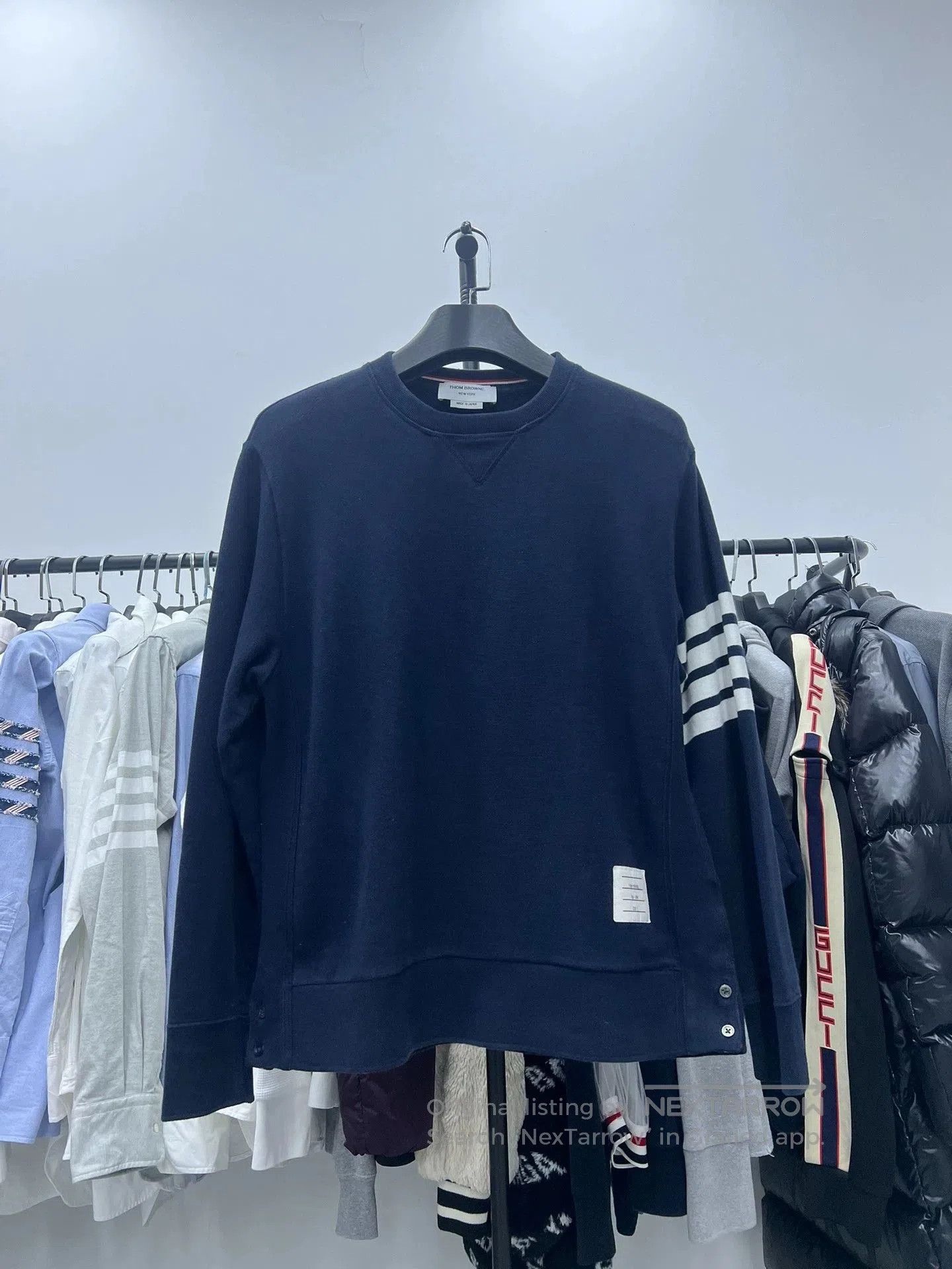 Thom Browne Thom Browne Navy 4-Stripe Sweatshirt. Size US XXL / EU 58 / 5 - 1 Thumbnail