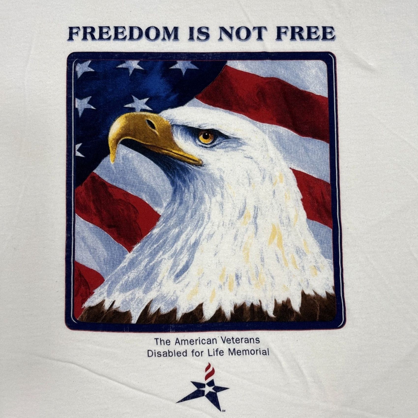 Vintage Vintage Freedom Is Not Free Shirt Men's L White USA Flag Eagle Veterans Graphic Size US L / EU 52-54 / 3 - 7 Thumbnail