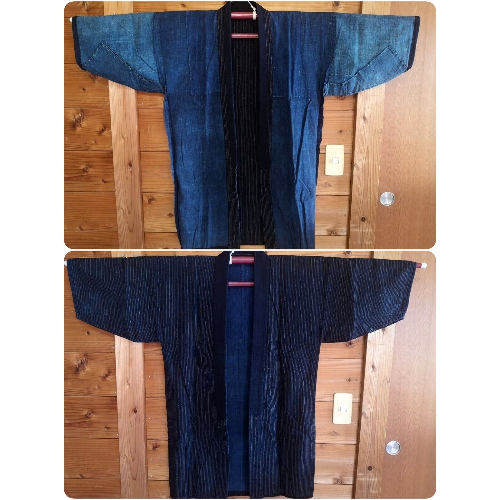 Other Japanese BORO Indigo Noragi Kimono Haori Jacket 1930-40's Size US M / EU 48-50 / 2 - 1 Thumbnail