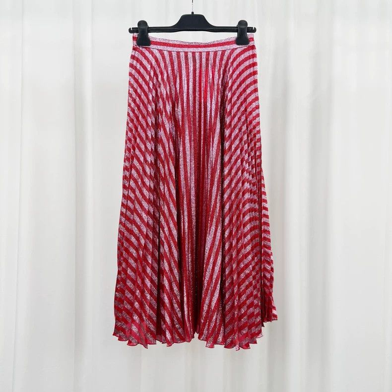 Gucci Gucci White and red shiny silk double-layer pleated skirt Size 26" / US 2 / IT 38 - 2 Thumbnail