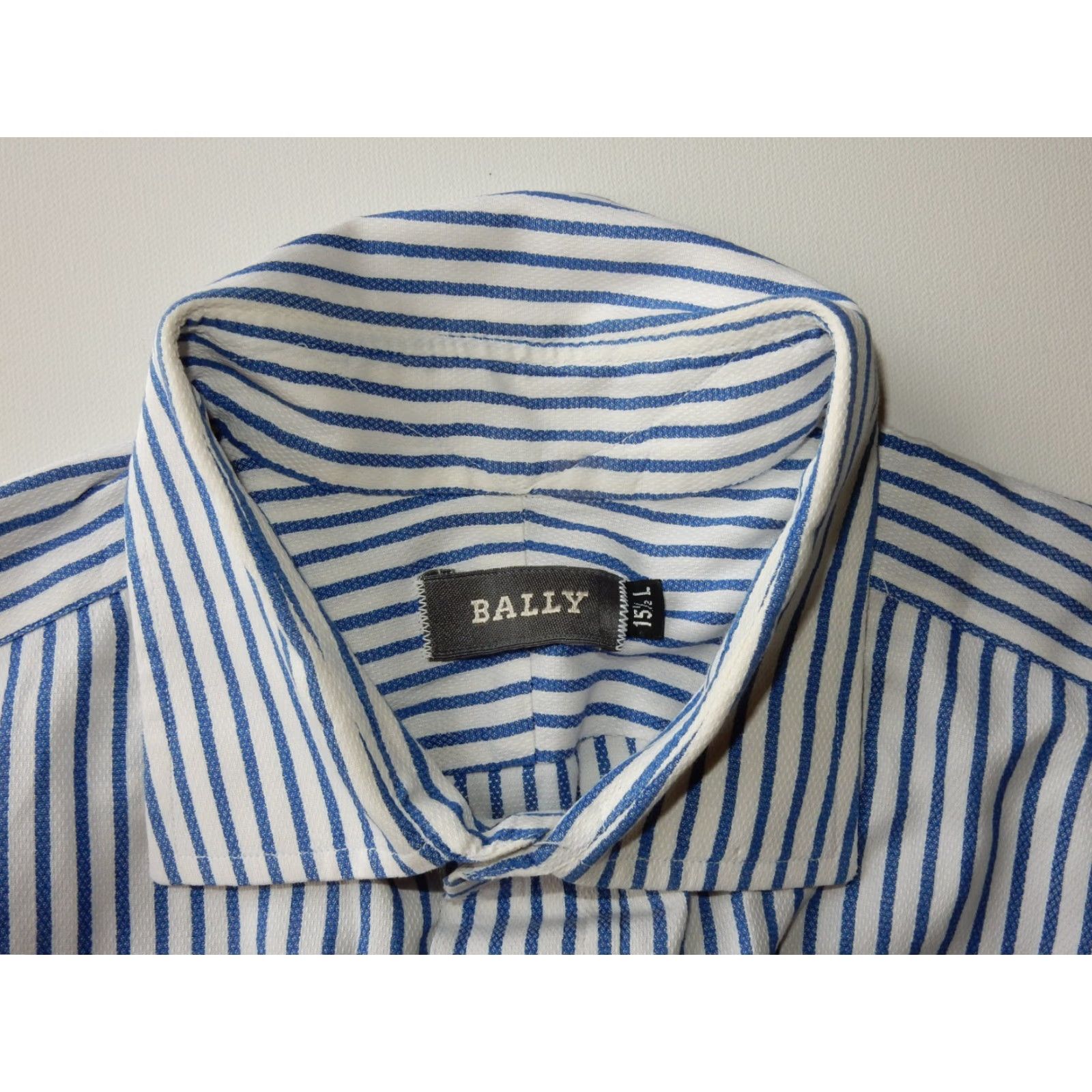 Bally VINTAGE Bally Men's Dress Shirt Long Sleeve Button-Front Blue 100% Cotton Size 15.5 Size US M / EU 48-50 / 2 - 4 Thumbnail