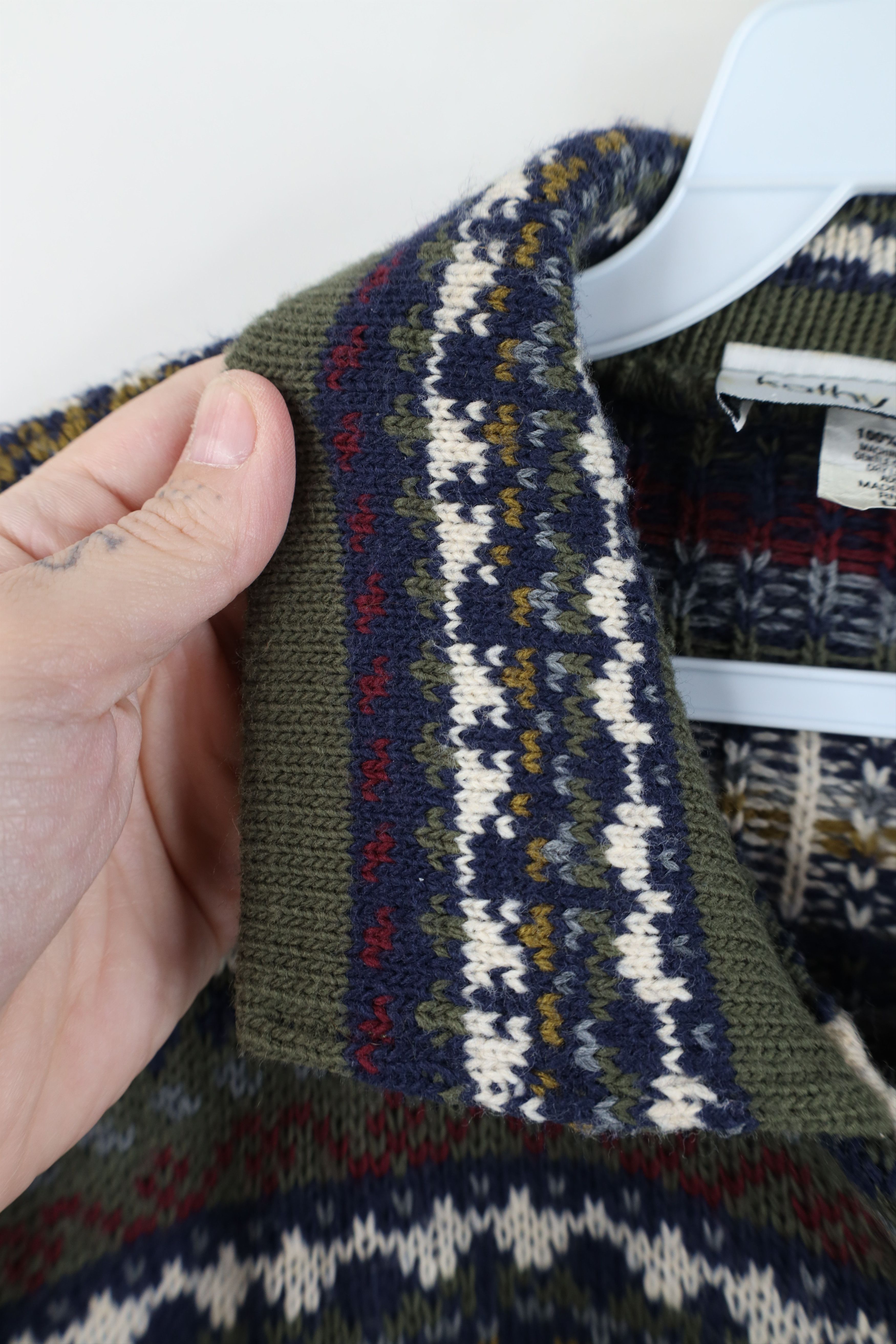 Vintage Vintage 90s Streetwear Fair Isle Knit Cardigan Sweater USA Size L / US 10 / IT 46 - 6 Thumbnail
