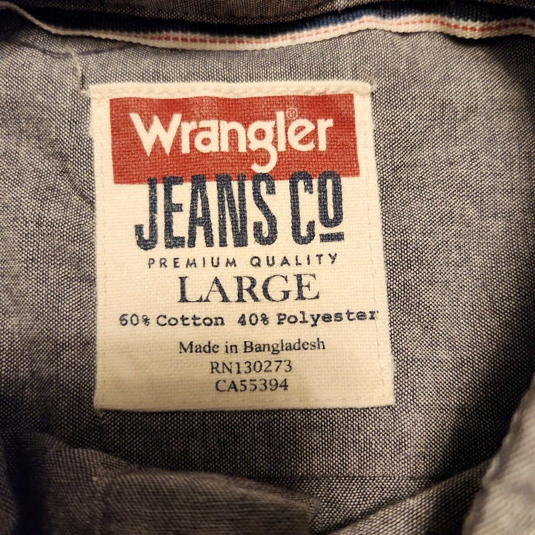 Wrangler Wrangler Jean Shirt Men’s L Button-Up Collared Shirt Gray Size US L / EU 52-54 / 3 - 3 Thumbnail