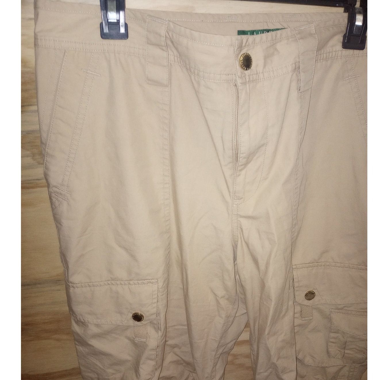 Lauren Ralph Lauren Women's Lauen Ralph Lauren Khaki Cargo Pants 12 Size 30" / US 8 / IT 44 - 2 Thumbnail
