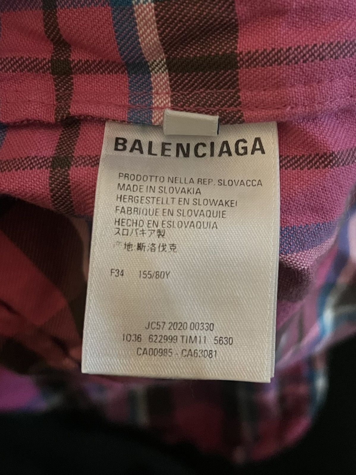 Balenciaga Balenciaga Pink Plaid Oversized Flannel Zip Up Jacket Size XXS / US 00 / IT 34 - 5 Thumbnail
