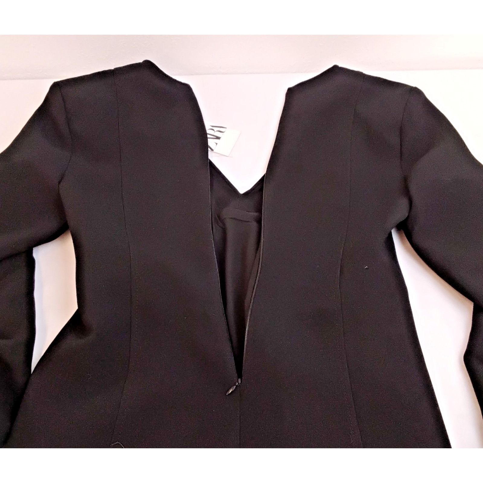 Zara Zara Bodycon Mini Dress Women's M Black Shoulder Pad NWT Size M / US 6-8 / IT 42-44 - 6 Thumbnail