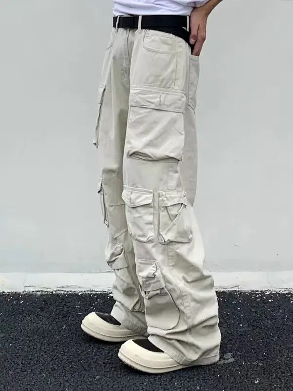 VIBE White casual and handsome multi-pocket cargo trousers Size US 30 / EU 46 - 2 Thumbnail
