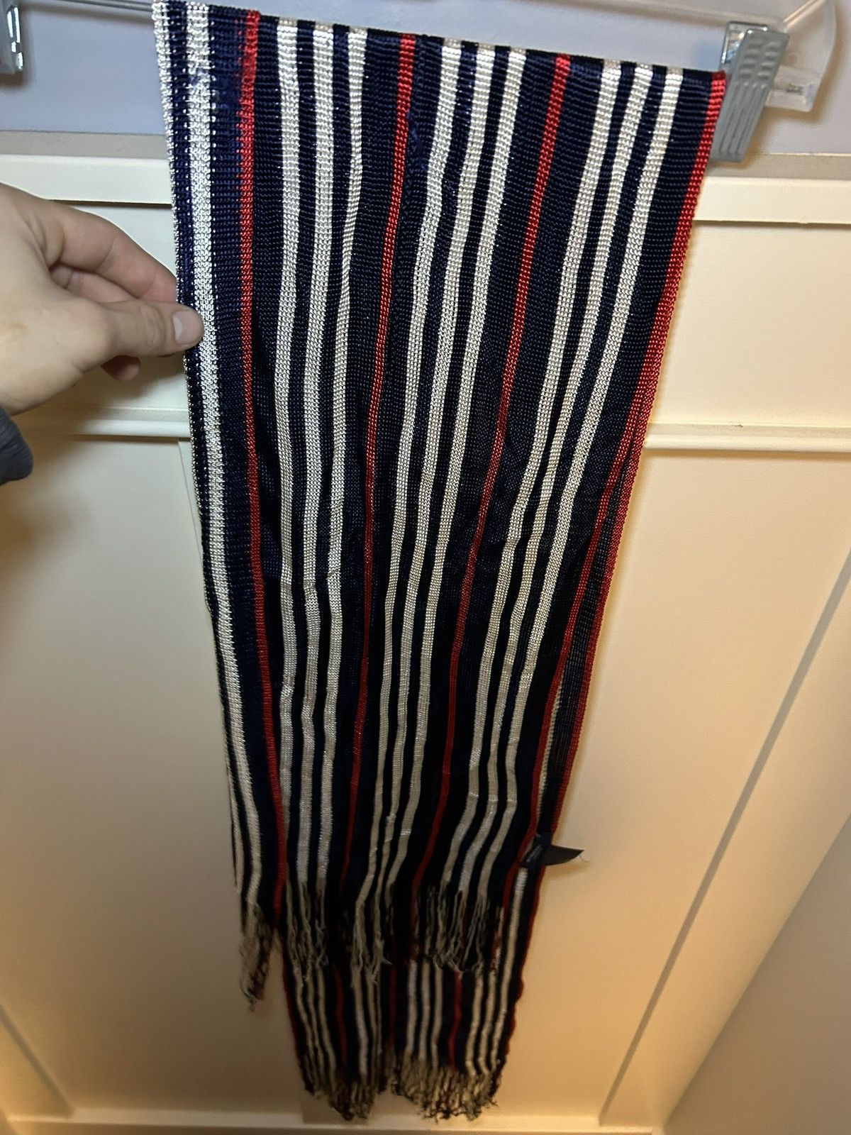 Burberry Vintage Burberry multi colour stripe poly knit scarf Size ONE SIZE - 2 Thumbnail