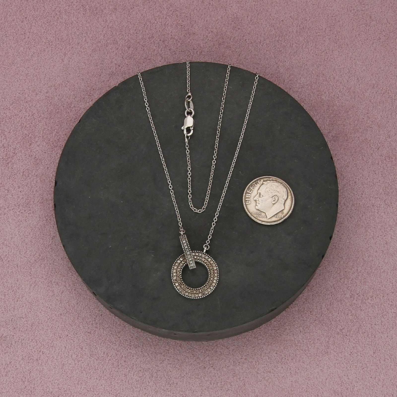 Sterling Silver zales sterling silver diamond ring & connector necklace 18in Size ONE SIZE - 2 Thumbnail