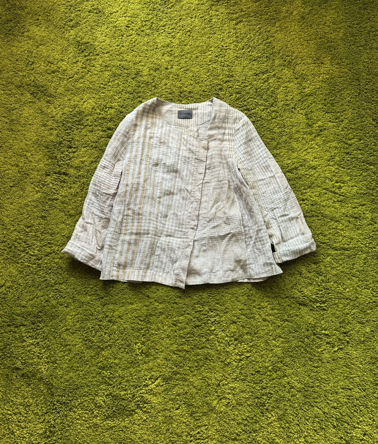 Designer Oska avant garde checkered linen blazer jacket Size M / US 6-8 / IT 42-44 - 1 Thumbnail