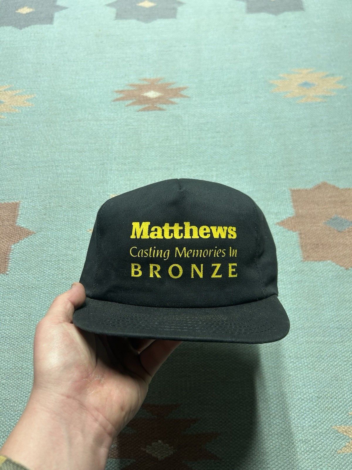 Vintage 90s snapbac hat Matthews casting memories in bronze cemetery Size ONE SIZE - 2 Thumbnail