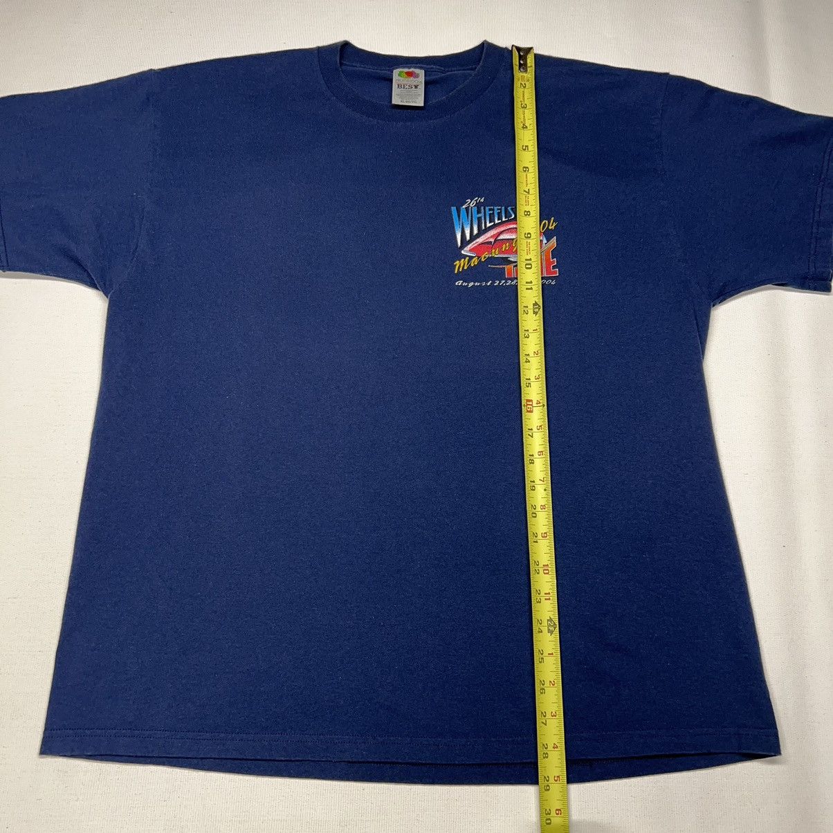 Fruit Of The Loom × Vintage Car Tee Shirt Blue Hot Rod Classic Custom Retro Graphic Size US XL / EU 56 / 4 - 16 Thumbnail