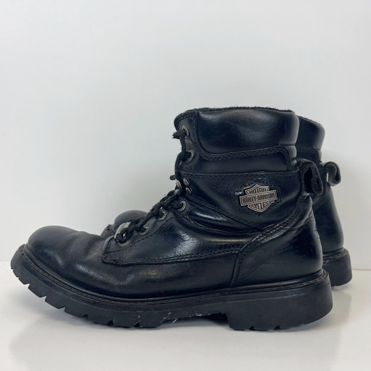 image of Harley Davidson Motorcycles Badlands Riding Boots Leather Black Mens Size 11 in White