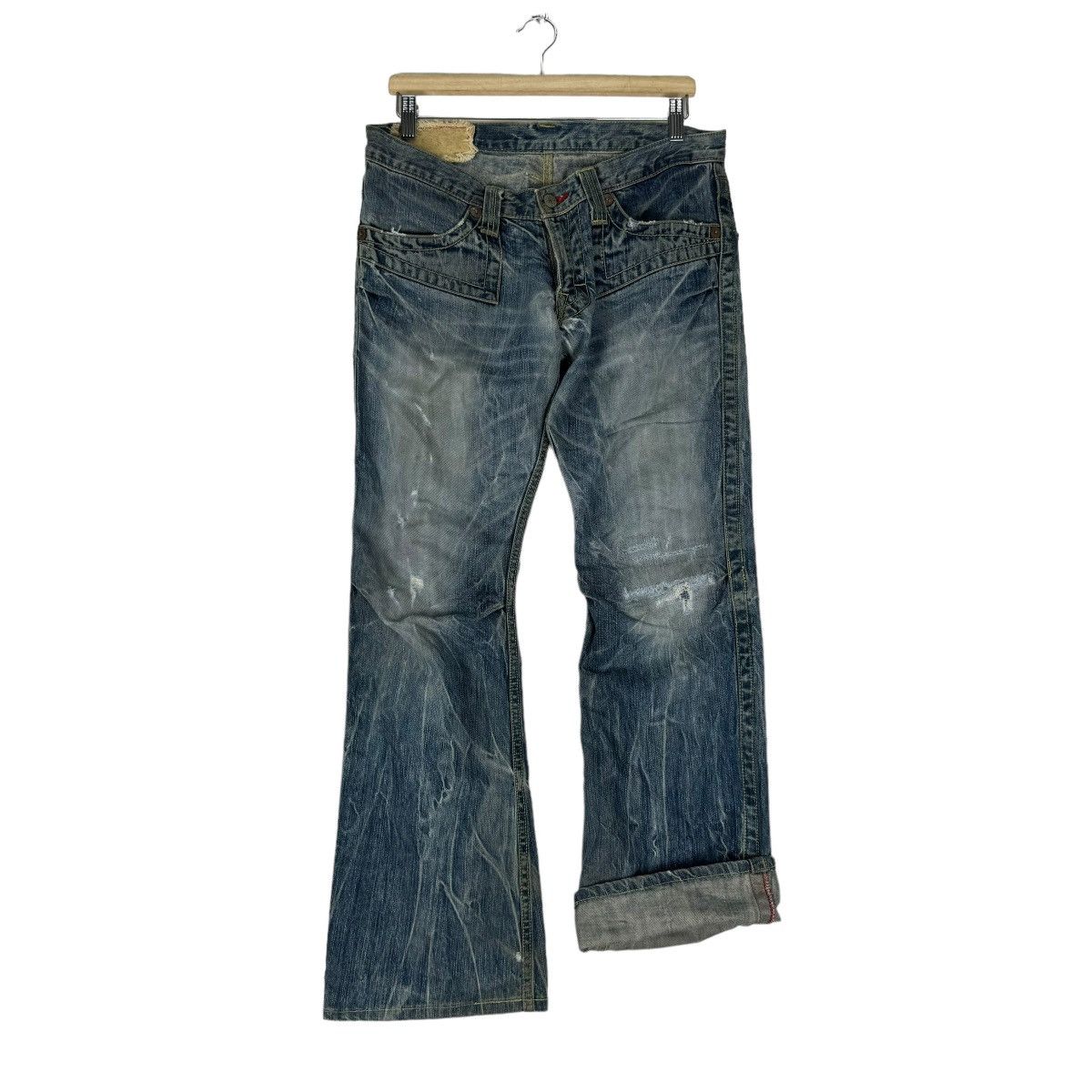 Japanese Brand ❄️BLUE WAY JAPAN FLARE DENIM JEANS PANTS Size US 32 / EU 48 - 4 Thumbnail