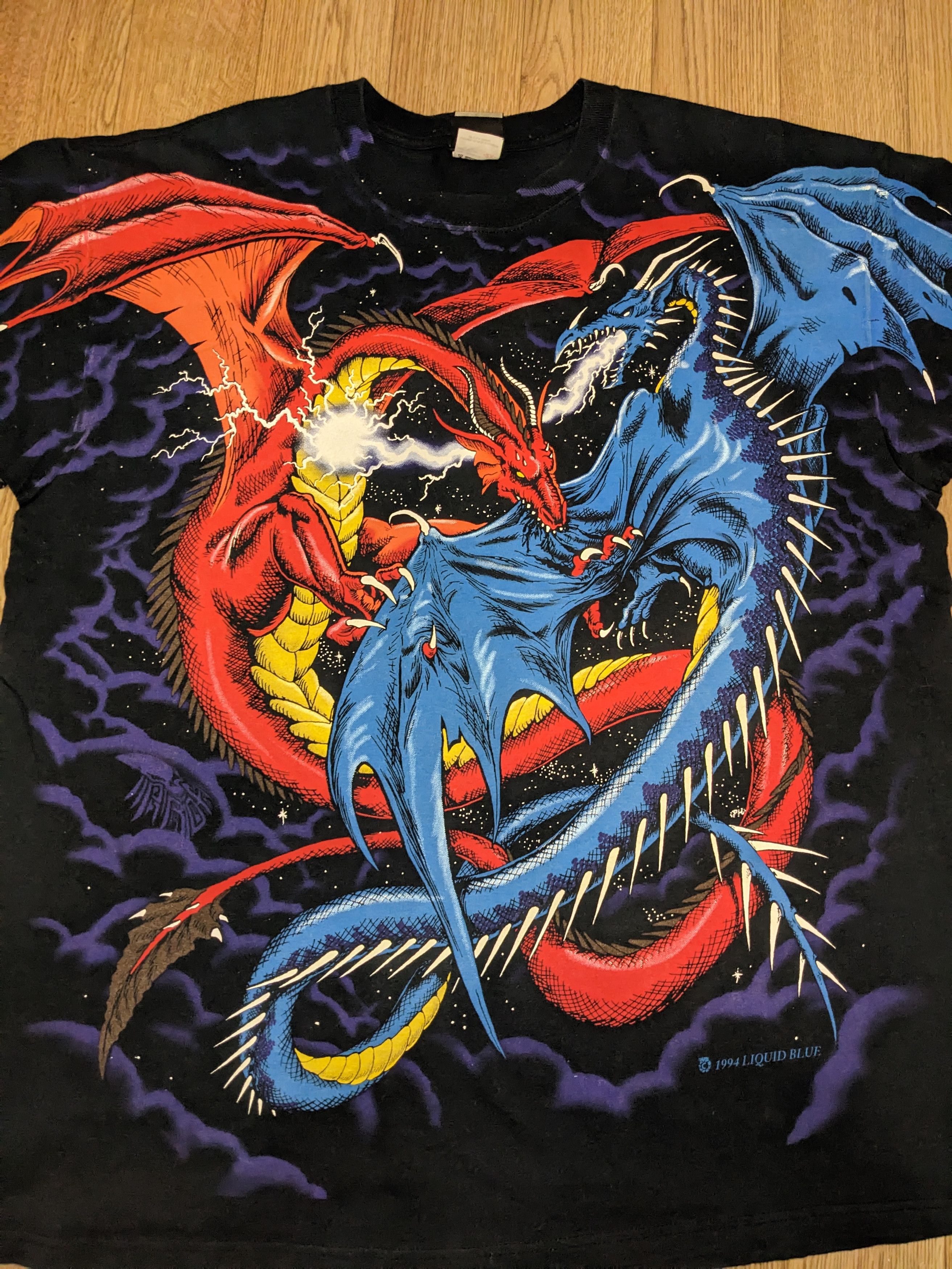Liquid Blue Liquid Blue Dragon Fight Vintage 90s T-Shirt Size US XL / EU 56 / 4 - 3 Thumbnail