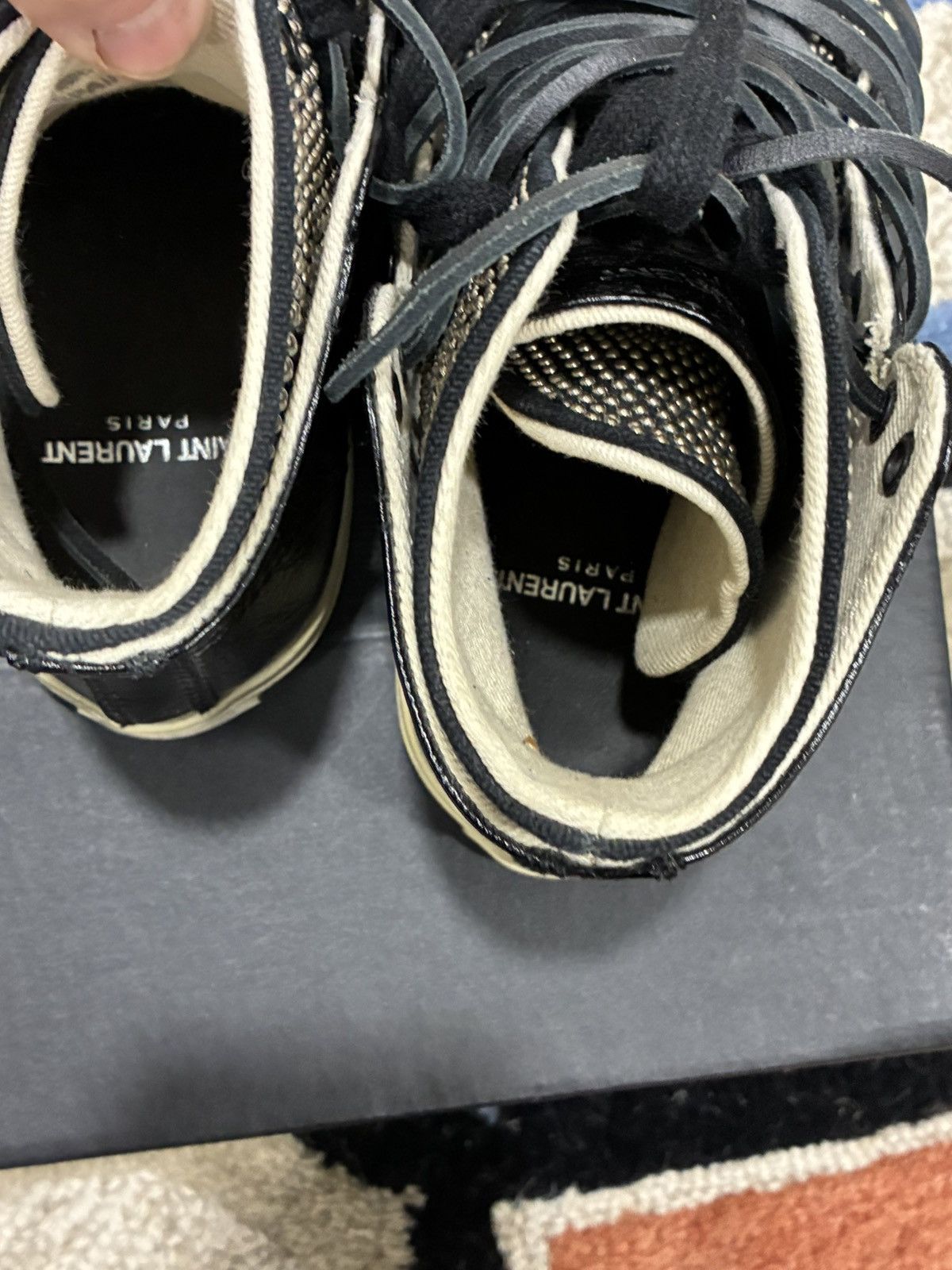 Saint Laurent Paris Double Studded High Top Sneaker EU 35 USA 5 Size US 5 / IT 35 - 10 Thumbnail