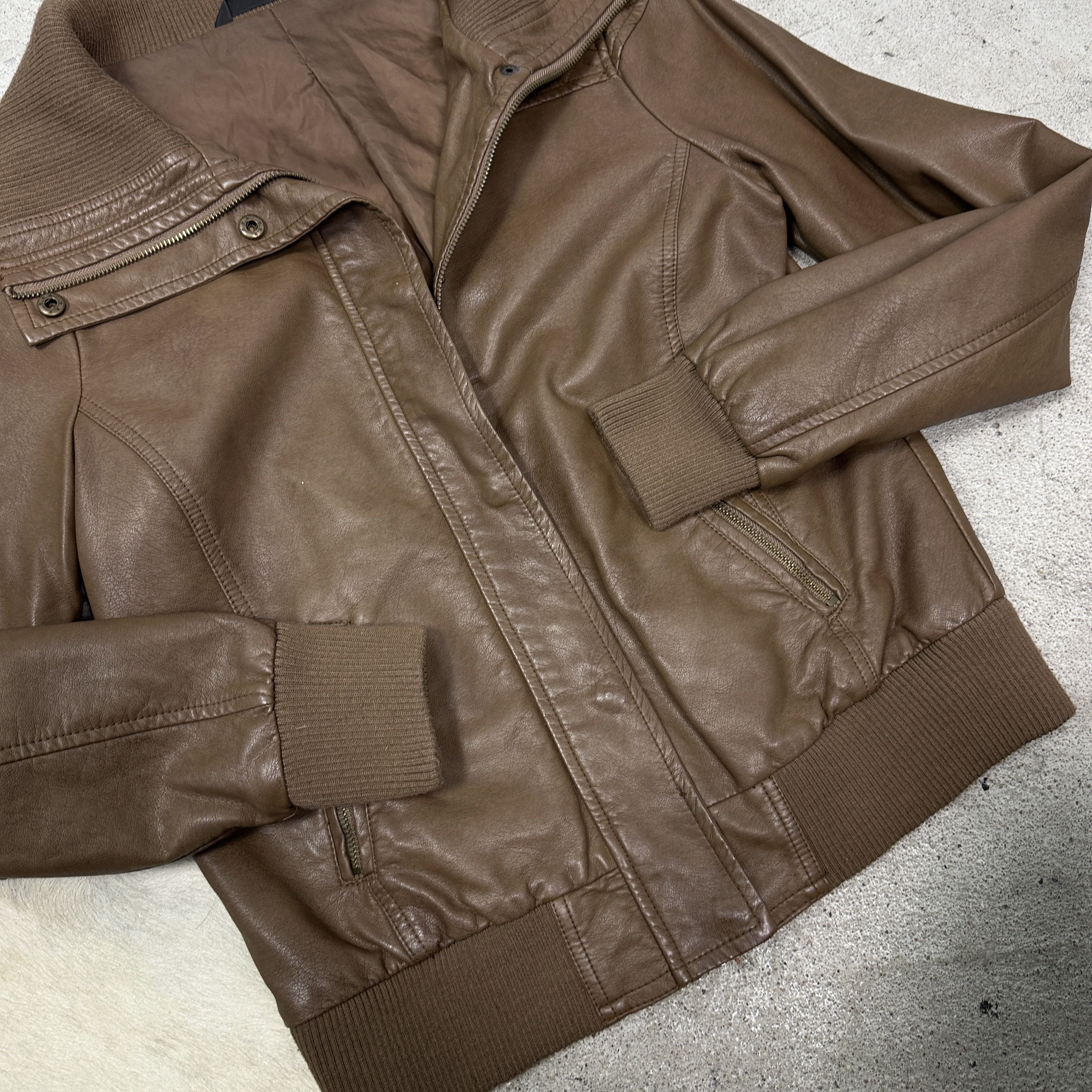 Vintage Vintage Leather Biker Moto Racing Brown Jacket 00s Size US M / EU 48-50 / 2 - 9 Thumbnail