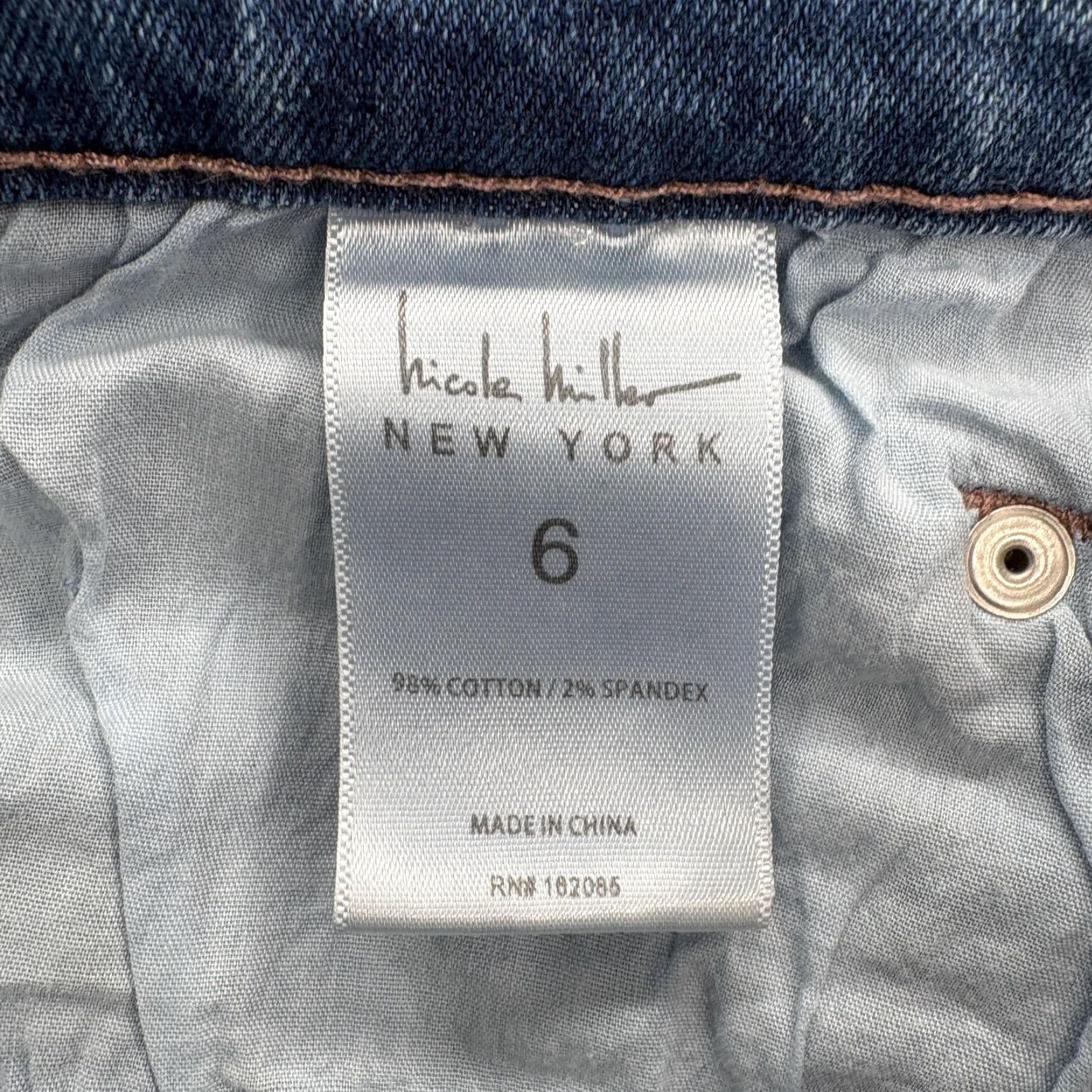 Nicole Miller Nicole Miller Nomad High Rise Slim Jeans Womens 6 Blue Raw Hem Crop Stretch Pant Size 28" / US 6 / IT 42 - 5 Thumbnail
