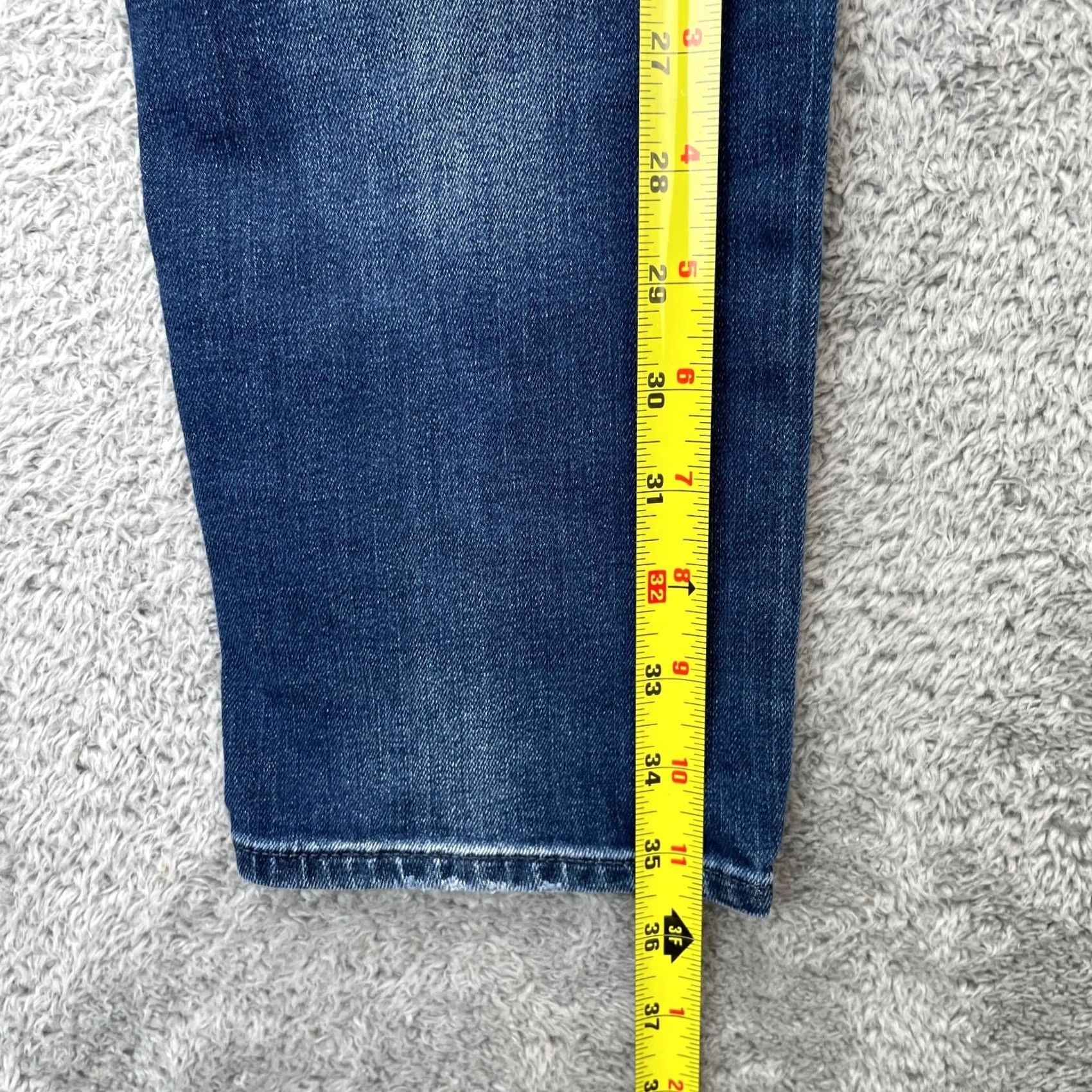 Gap Gap Jeans Womens 32x26 Blue 1969 Tapered Leg Whiskered Denim Logo Cotton Stretch Size 24" / US 00 / IT 34 - 5 Thumbnail