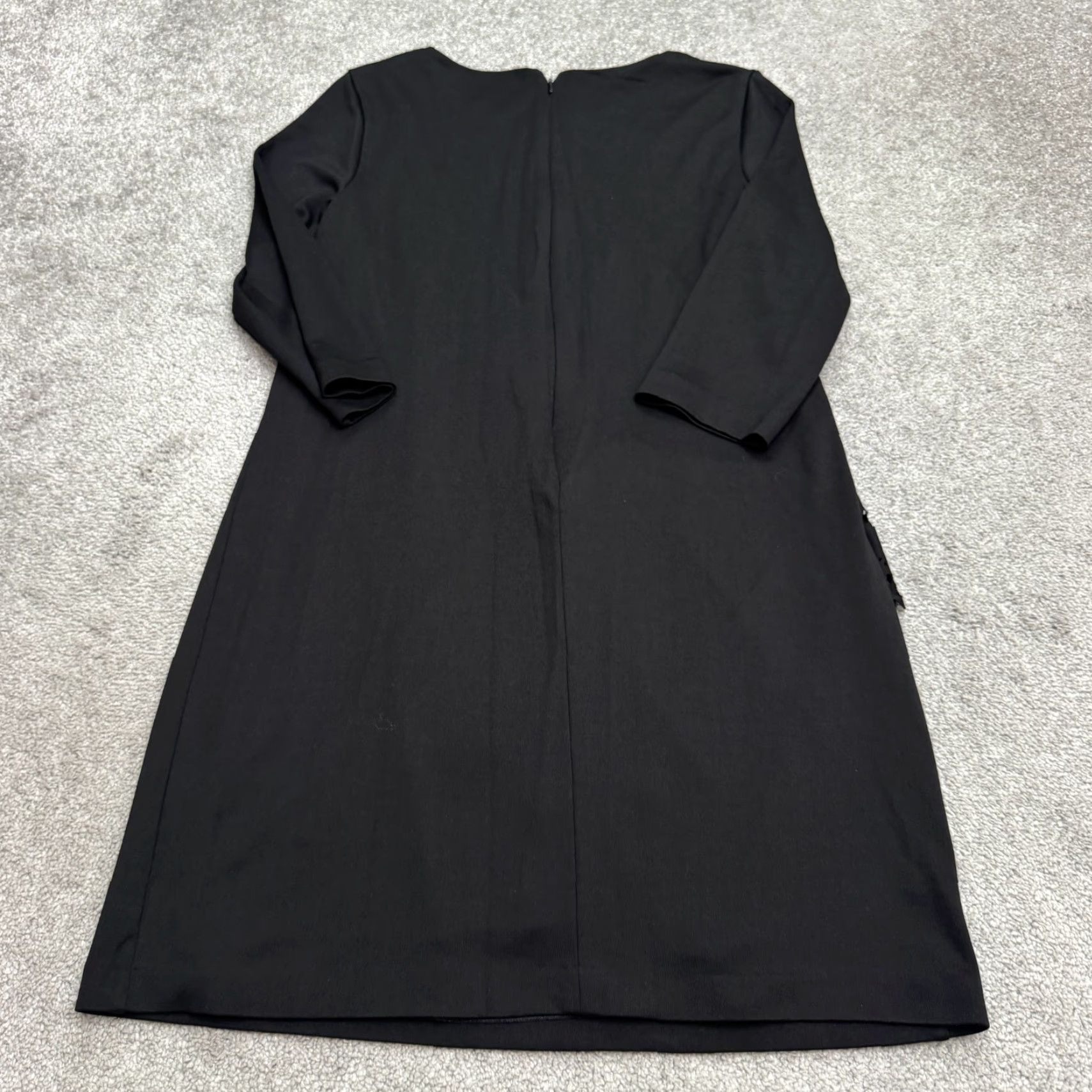 Vintage Phase Eight Laser Cut Asymmetric Shift Dress Womens US 8 UK 12 Black Long Sleeve Size M / US 6-8 / IT 42-44 - 2 Thumbnail