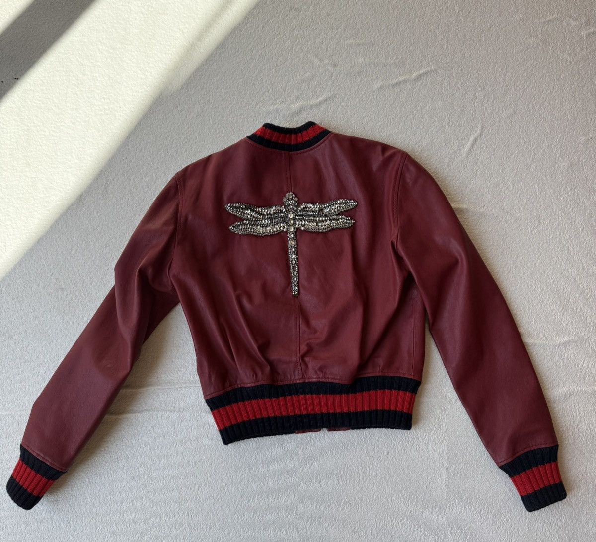 Gucci Gucci Red Leather Firefly Jacket – Pre-Fall 2016 Size M / US 6-8 / IT 42-44 - 1 Thumbnail