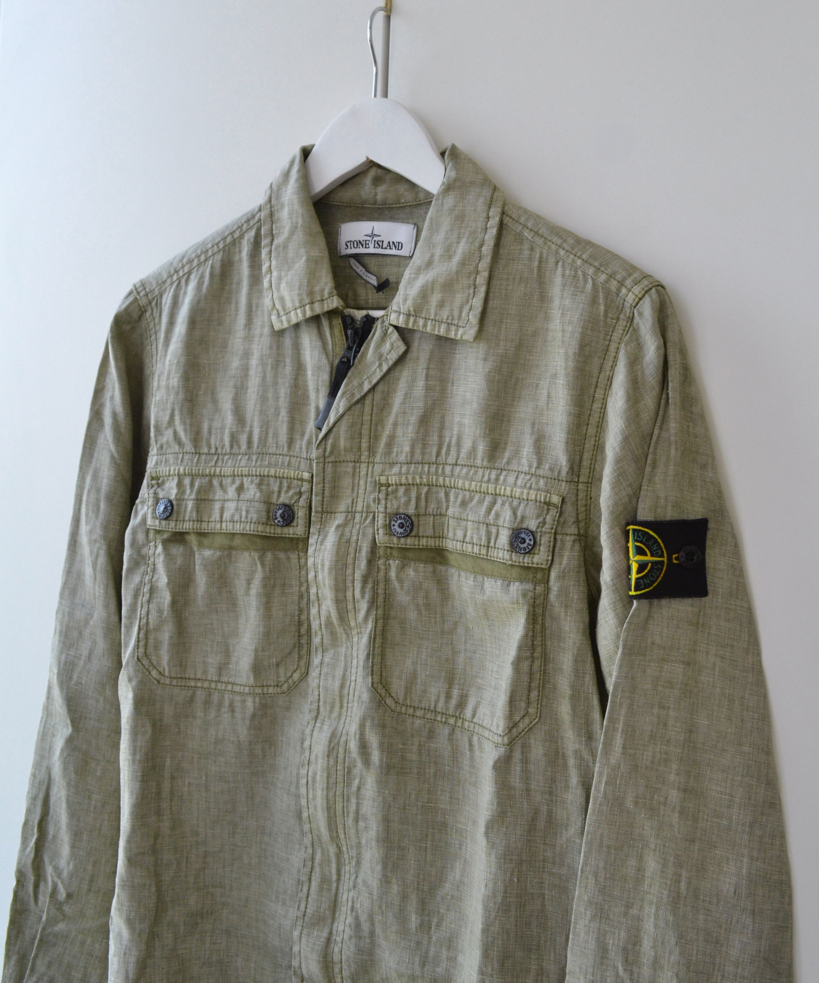 Stone Island STONE ISLAND Shirt Long Sleeve Jacket Zip Linen Buttons Size US S / EU 44-46 / 1 - 3 Thumbnail