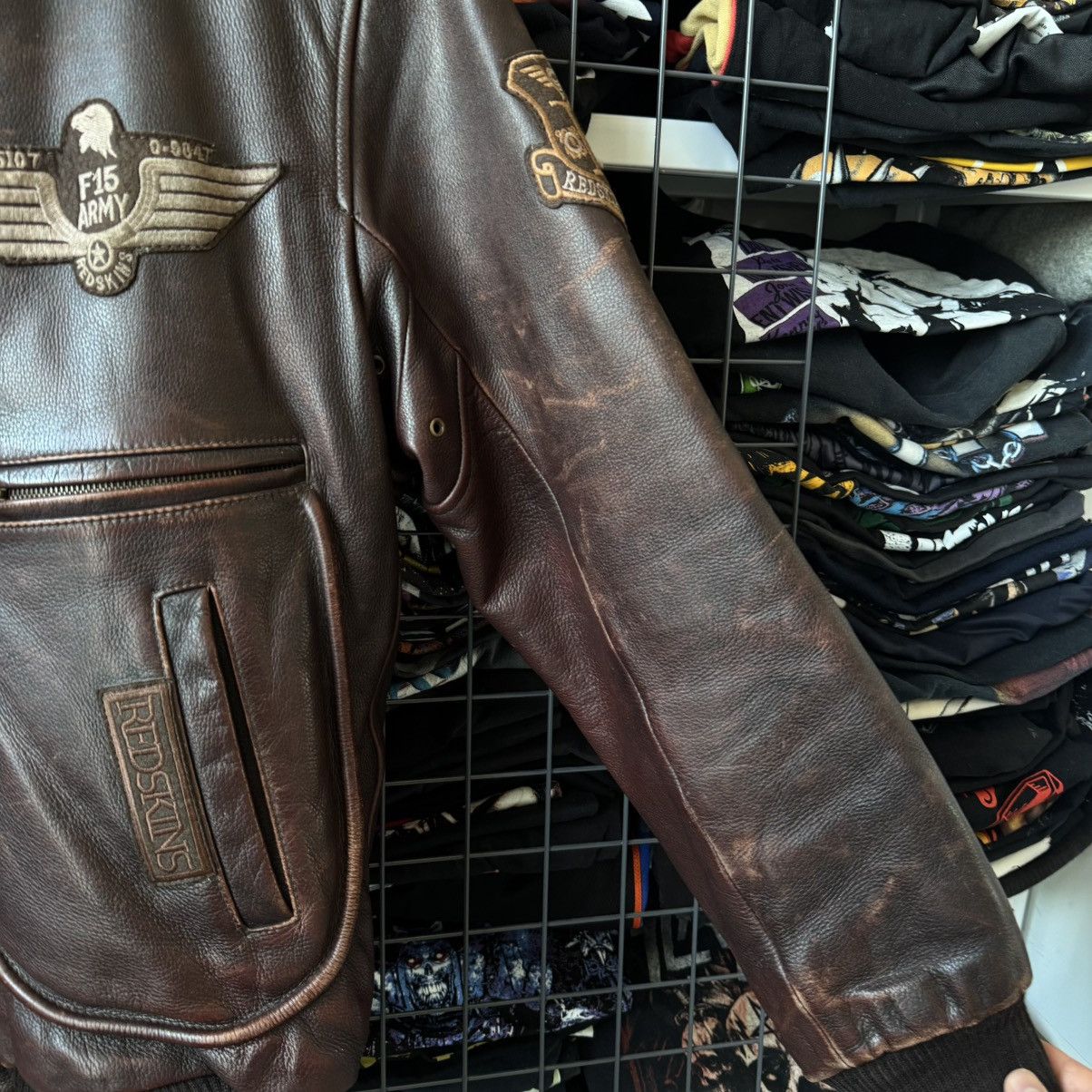 NFL Vintage Redskins Leather Bomber Jacket Size US L / EU 52-54 / 3 - 10 Thumbnail