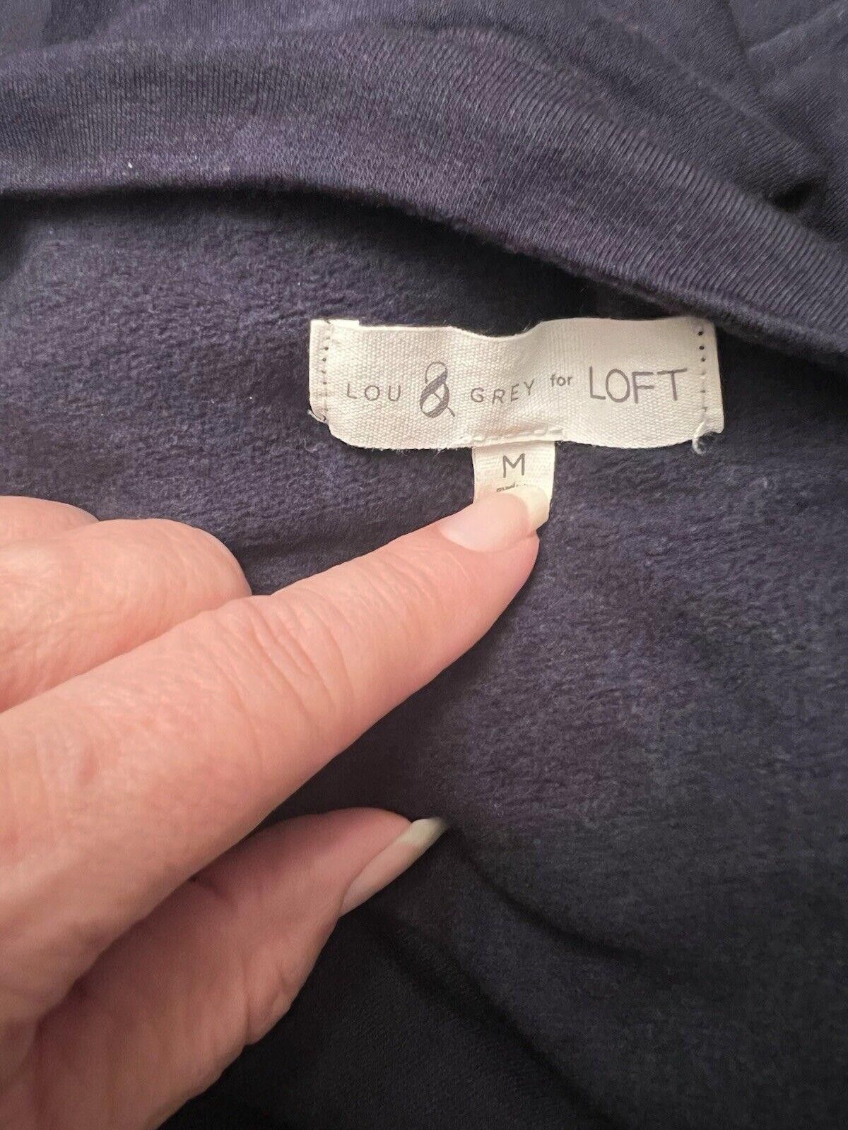 Designer LOFT LOU & GREY Ivory Sweatshirt Navy Cozy Casual Sz Medium Size M / US 6-8 / IT 42-44 - 4 Thumbnail