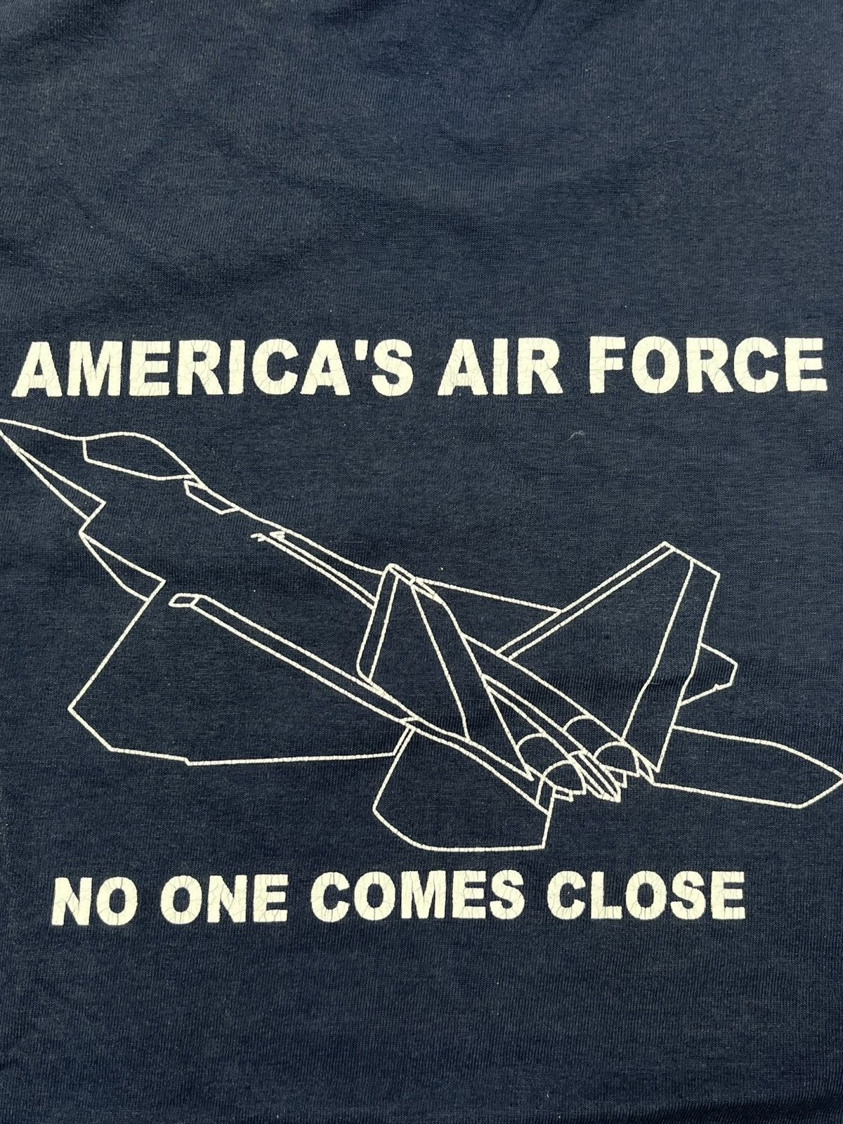 Vintage Vintage 90s USAF Logo Fighter Jet Trashed T Shirt Size US XL / EU 56 / 4 - 4 Thumbnail