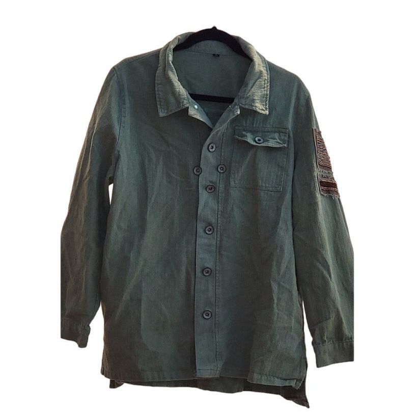 Other Olive Green Army Military Jacket with Patch Detail Size XL Size XL / US 12-14 / IT 48-50 - 5 Thumbnail