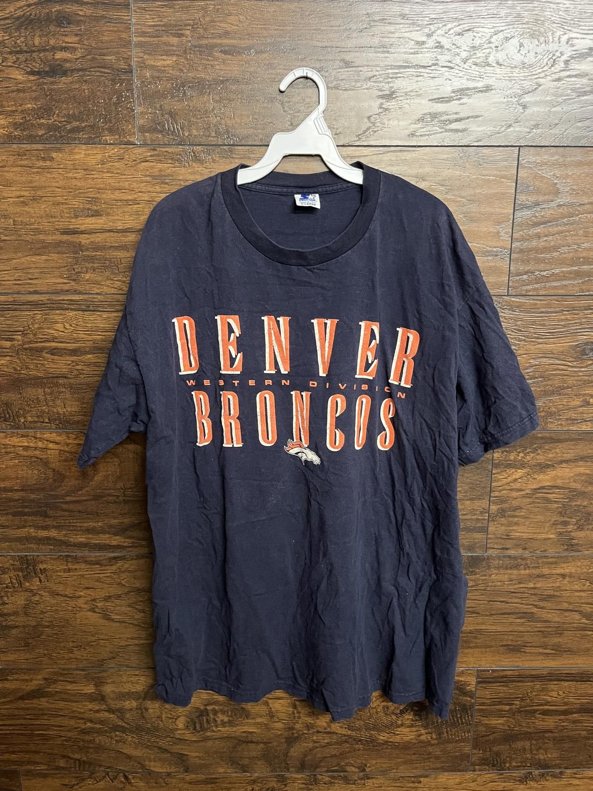 Starter VTG Starter Denver Broncos T-shirt 2 Sided - Made in USA -XL Size US XL / EU 56 / 4 - 1 Thumbnail