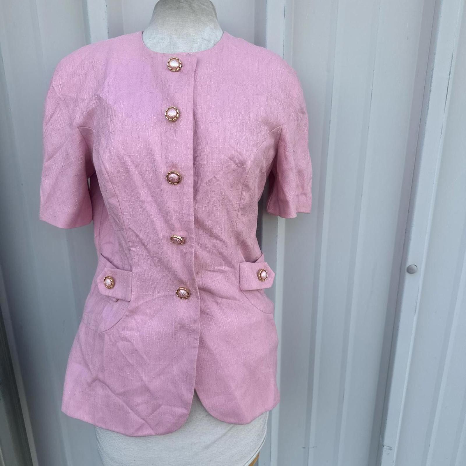 Other Pink vintage 80s button up blazer blazer40 inches bust Size S / US 4 / IT 40 - 1 Thumbnail