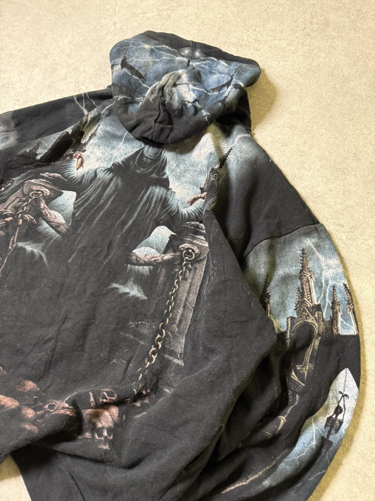 If Six Was Nine Vintage LGB IfSixWasNine Style Skull Print Spiral Hoodie Size US XL / EU 56 / 4 - 16 Thumbnail