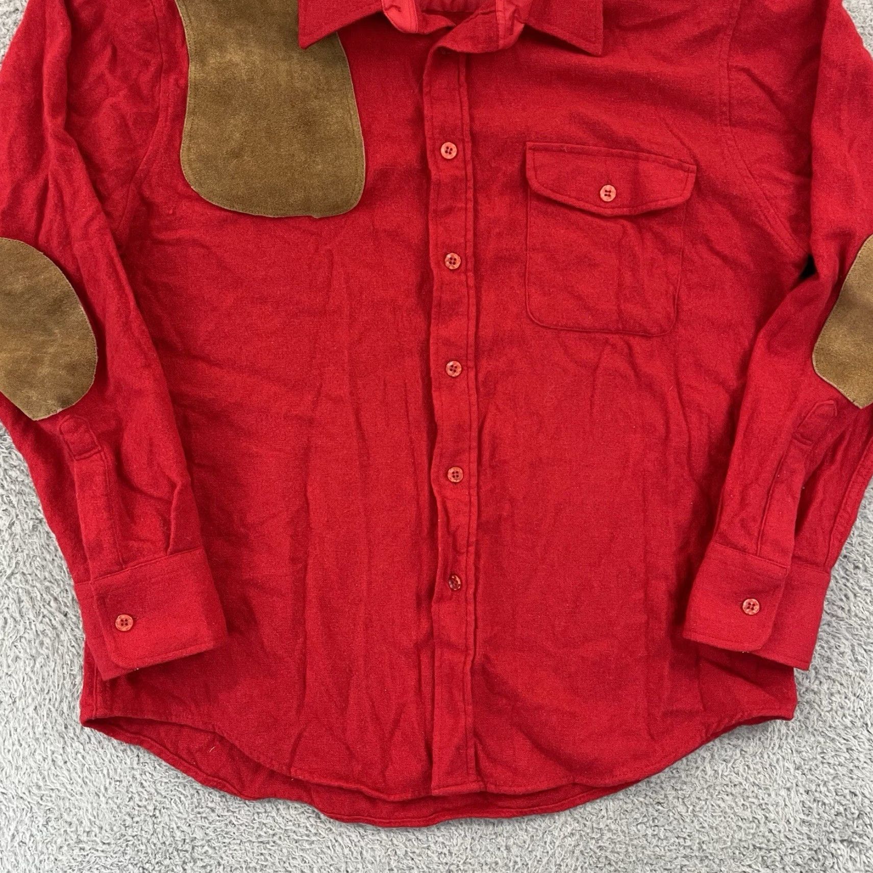 Vintage VINTAGE Gander Mountain Shirt Mens XL Red Wool Button-Up Flannel 80s USA Elbow Pad Brass Angel Pattern Size US XL / EU 56 / 4 - 2 Thumbnail