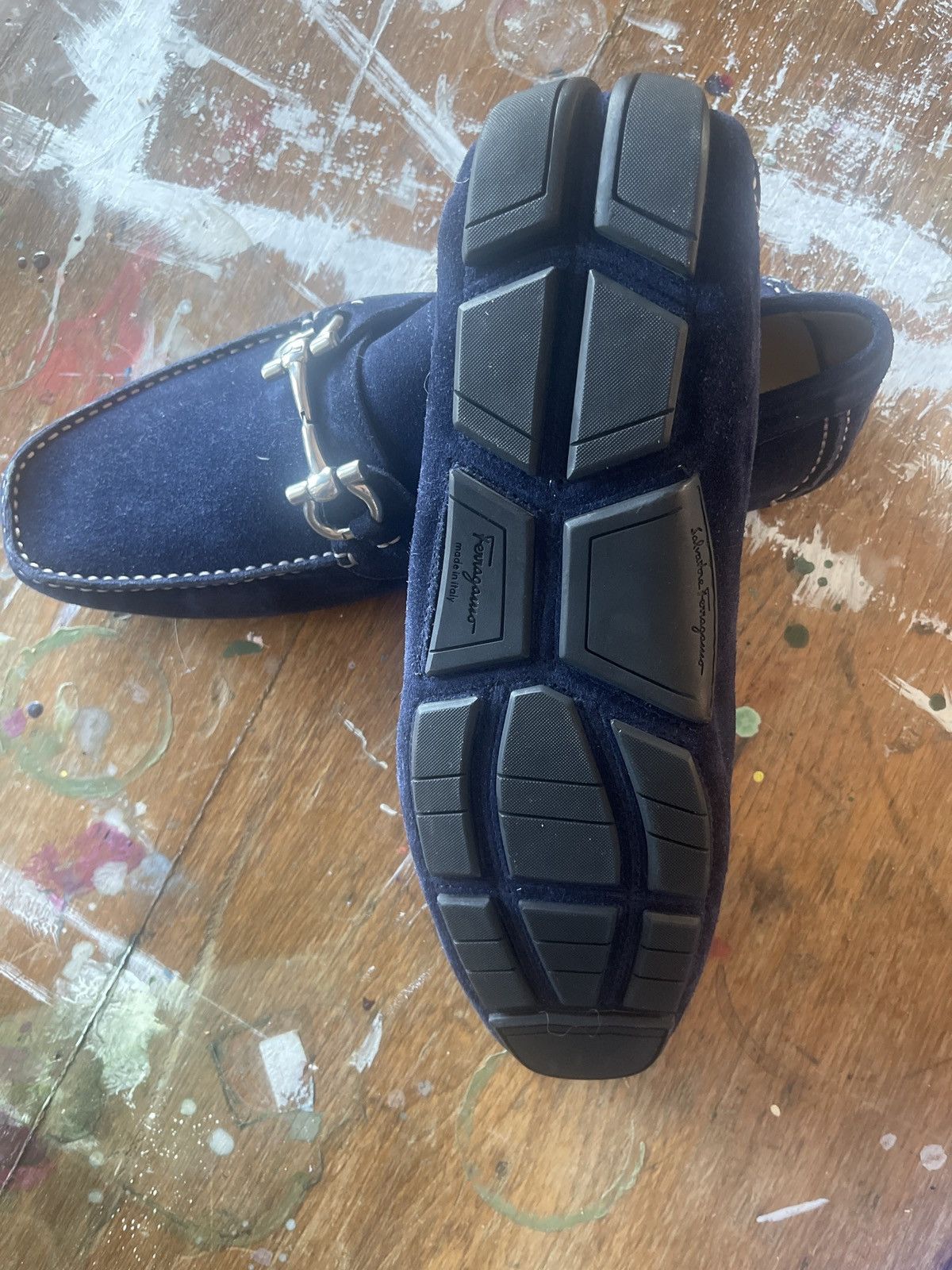 Salvatore Ferragamo Ferragamo blue suede driving moccasin Size US 10 / EU 43 - 6 Thumbnail