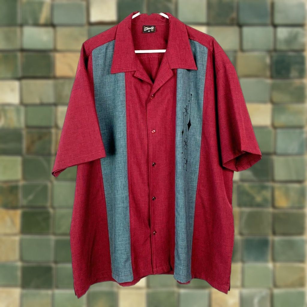 Atomic VINTAGE Steady Bowling Shirt Short Sleeve Red Button-Front 3X Mens Big & Tall 1980s Sportswear/Beach Size US XXL / EU 58 / 5 - 1 Thumbnail