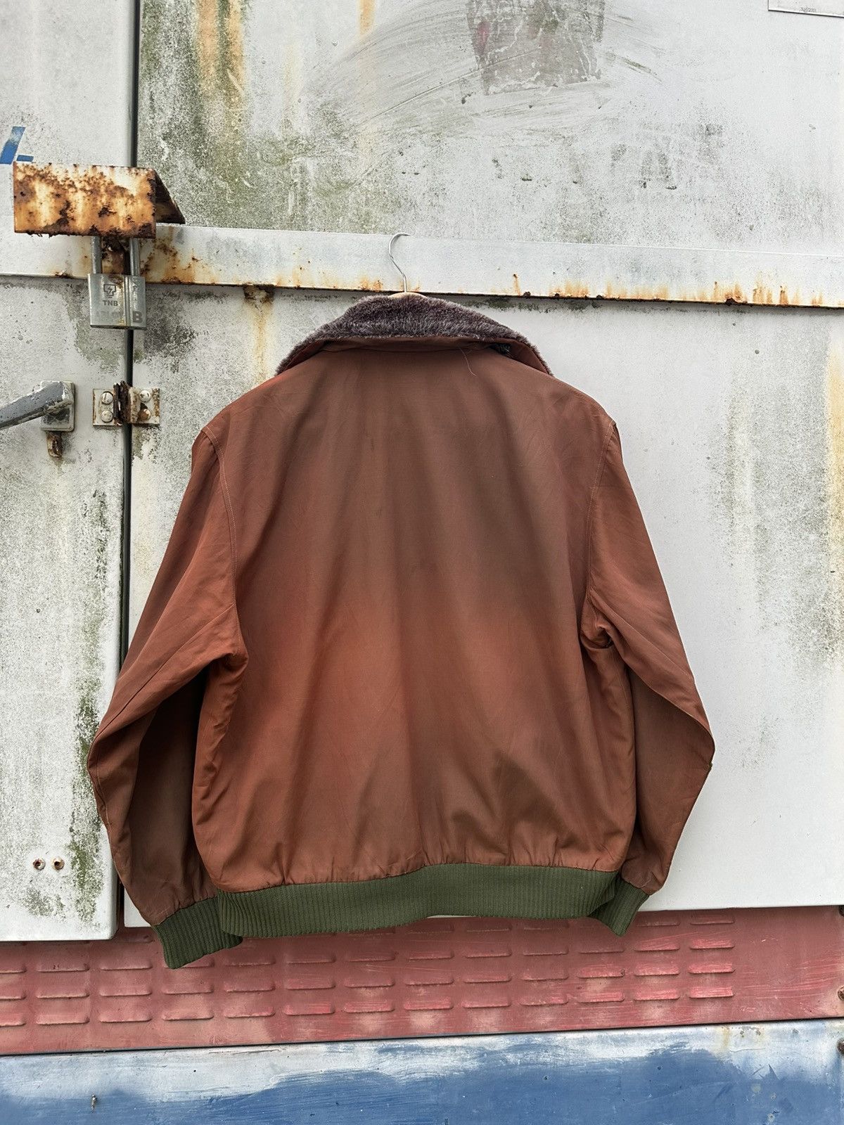Vintage 👹Vintage Faded Royal Tokyo Brown Fleece Lined Bomber Jacket Size US S / EU 44-46 / 1 - 9 Thumbnail
