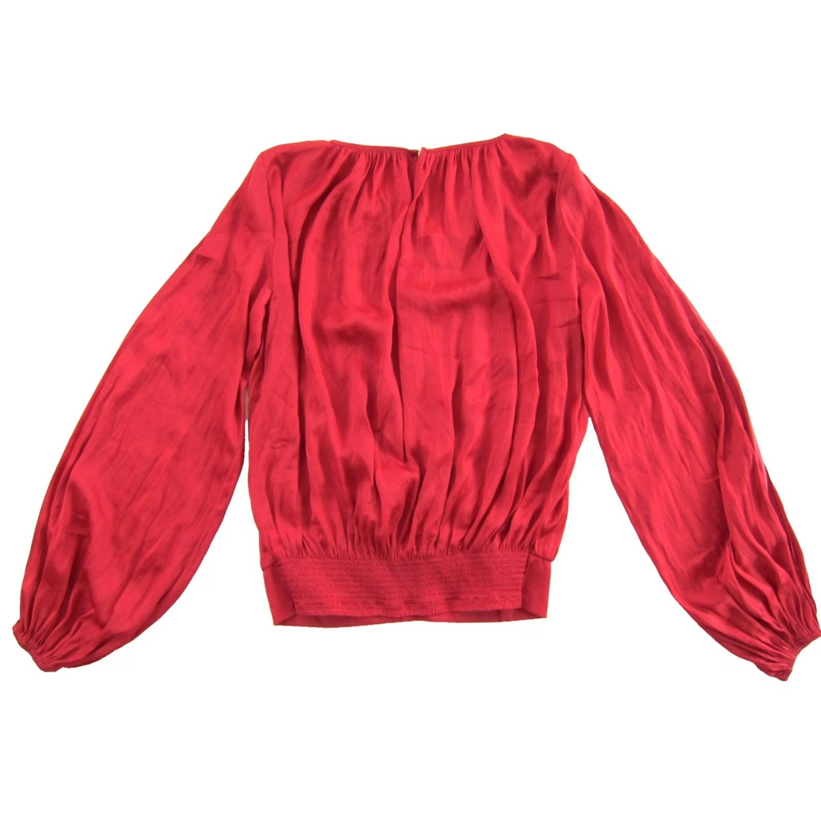 Ramy Brook Ramy Brook Blouse V-Neck Long Sleeve XS Red Silky Wrap Janiyah NWT Size XS / US 0-2 / IT 36-38 - 2 Thumbnail