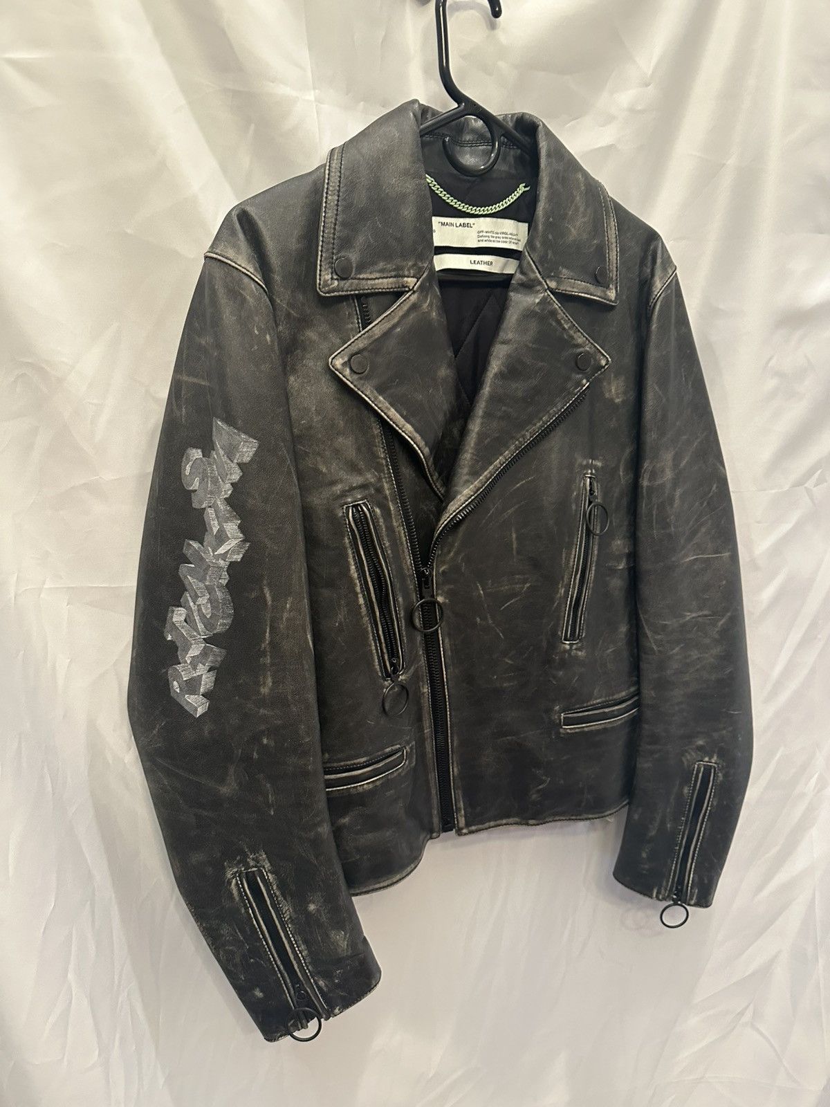 Off-White Off White Leather Jacket Size US L / EU 52-54 / 3 - 2 Thumbnail