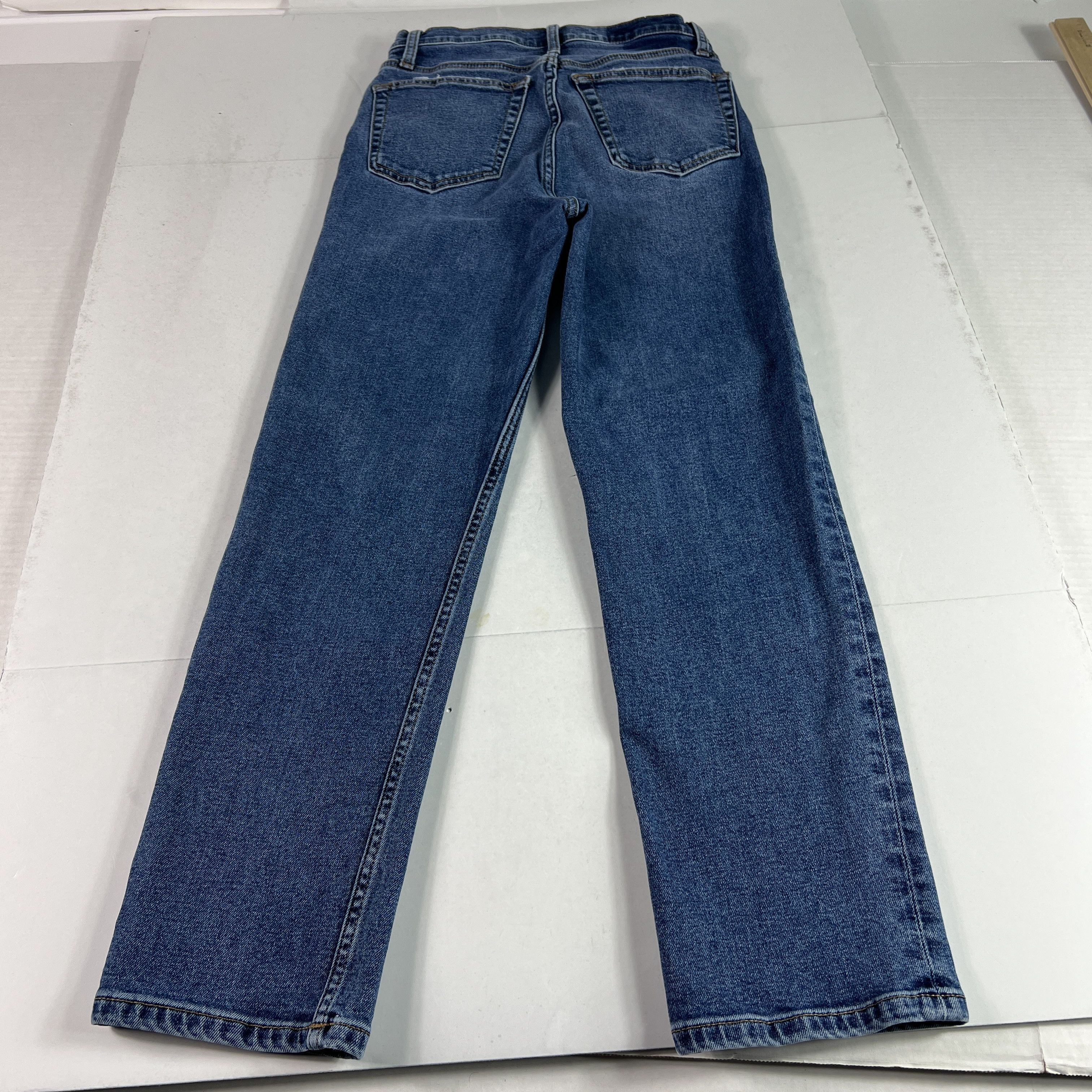 RE/DONE Re/Done Jean 70s Stove Pipe High Rise Skinny Crop Blue Denim Size 25" / US 0 / IT 36 - 13 Thumbnail
