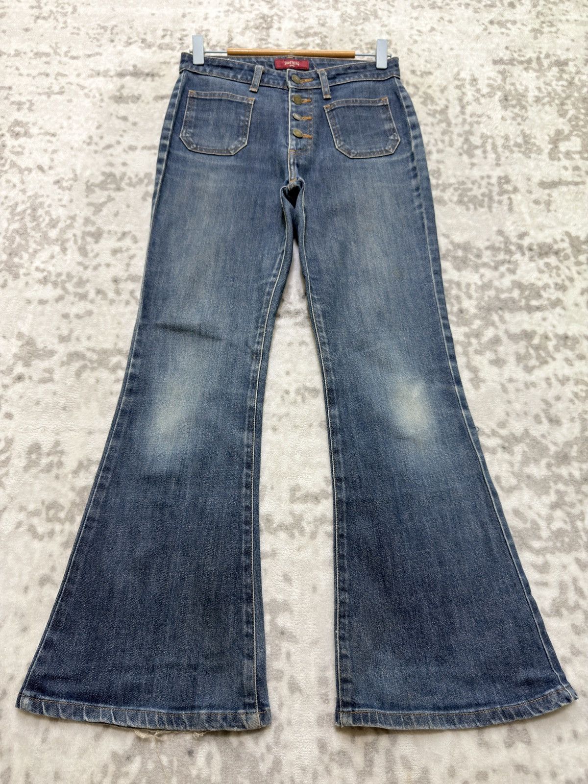 Edwin Vintage Something Flared Bush Pants Y2K Bell Bottom Denim Size 26" / US 2 / IT 38 - 1 Thumbnail